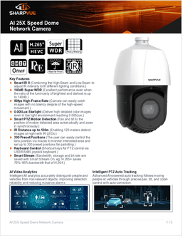 First page of AI 25X Speed Dome datasheet