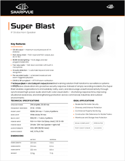 First page of SUPER BLAST product sheet